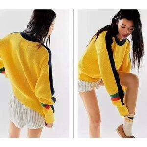 Free People We The Free Speed Racer Waffle Pullover in Sunshower Combo